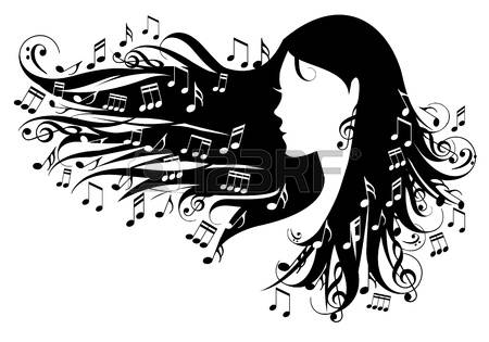 10781731-frau-mit-musik-noten-in-ihrem-haar-vektor-illustration